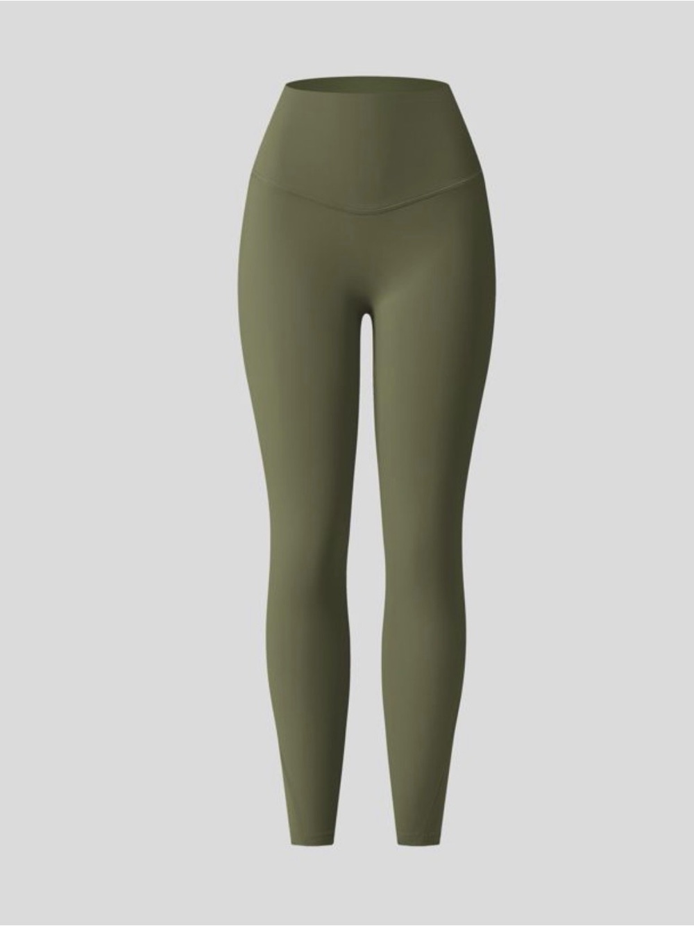 HALARA High-Waist Olive Green Leggings and Matching Shirt with Built in Bra